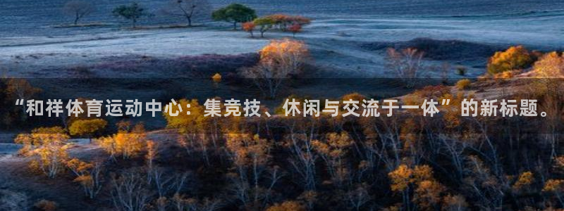 vsport体育官方正版app集团简介：“和祥体育运动中心：